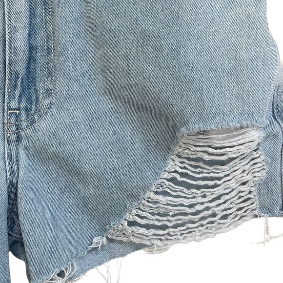 Hollister SZ 0 (W24) Mom Jean Shorts Ultra Hi-Rise Vintage Relaxed Distressed - Picture 3 of 8